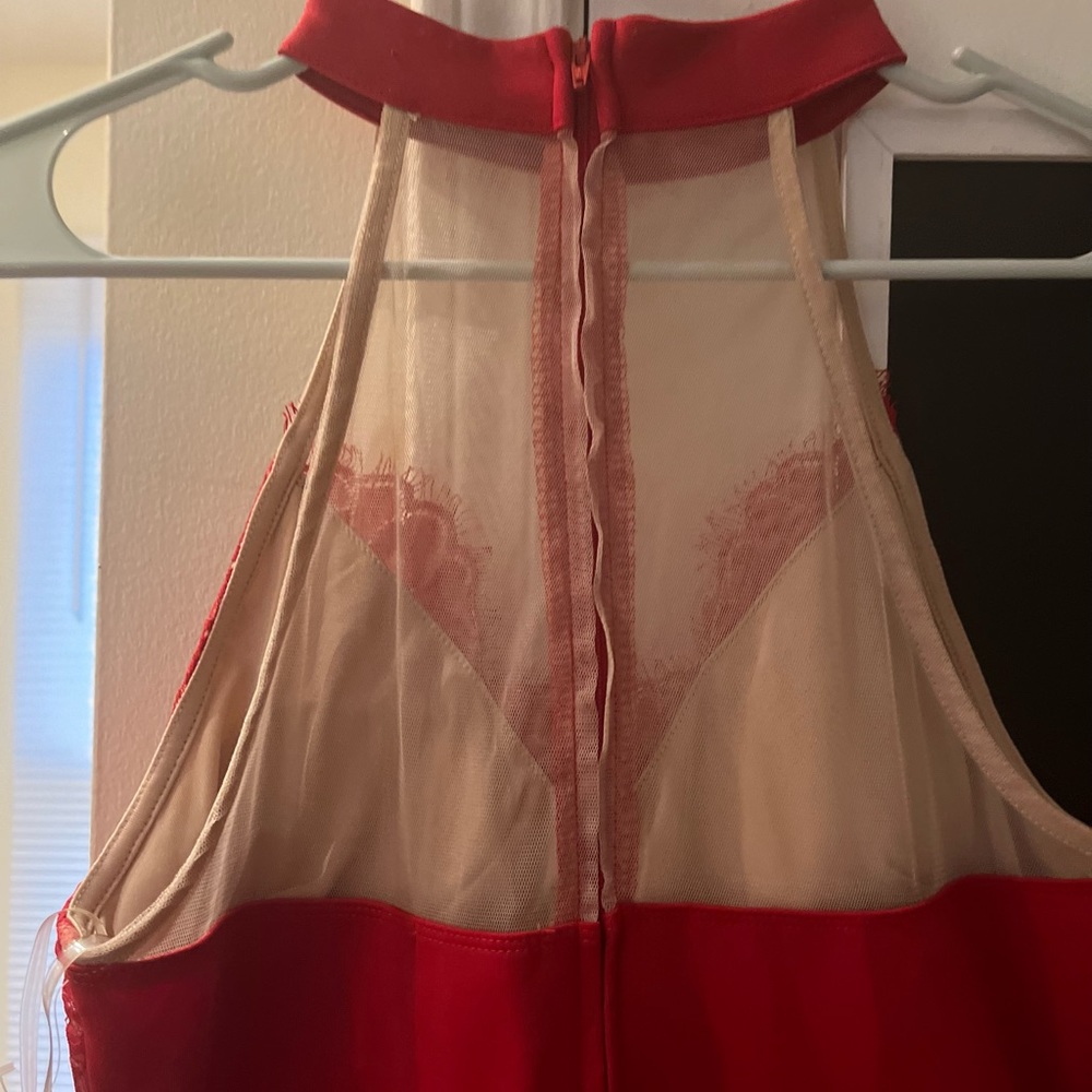 Back of red dress